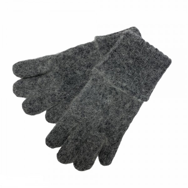 Handschuh NORDPOL, 50 % Alpakawolle, 50 % Süddeutsche Merinowolle hellgrau