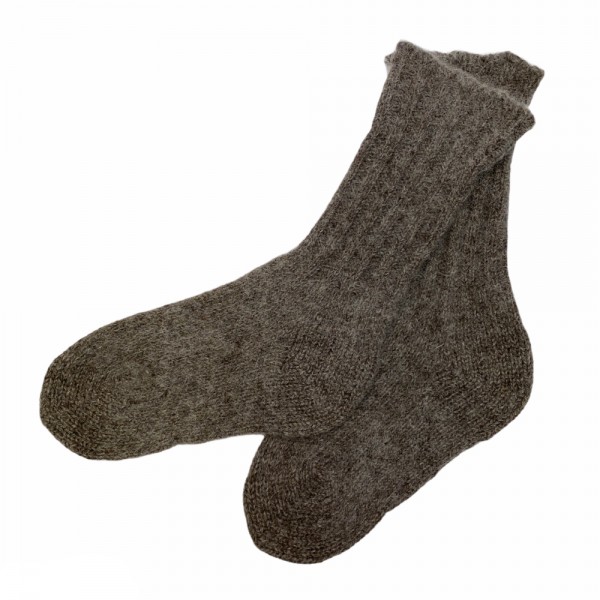Socken ENNSTAL, 50 % Alpakawolle, 50 % Süddeutsche Merinowolle hellbraun